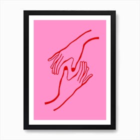 Two Hands Touching Each Other 1 Art Print