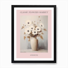 Classic Flowers Market Anemone Floral Poster 3 Art Print