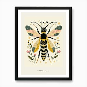 Colourful Insect Illustration Yellowjacket 18 Poster Art Print