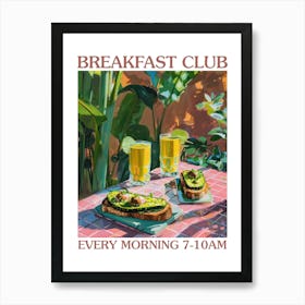 Breakfast Club Avocado Toast And Smoothie 4 Art Print