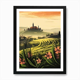 Tuscany, Flower Collage 4 Art Print