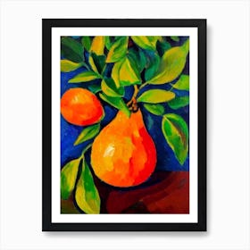 Papaya 1 Fruit Vibrant Matisse Inspired Painting Fruit Art Print