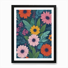 Seamless Floral Pattern 5 Art Print