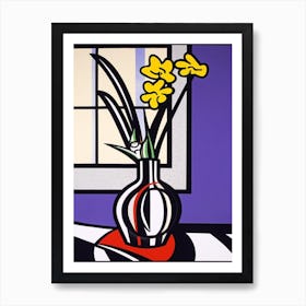 Lavender Flower Still Life  2 Pop Art Style Art Print