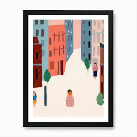 San Francisco, California Scene, Tiny People And Illustration 2 Art Print