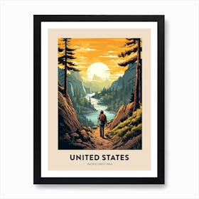 Pacific Crest Trail Usa 1 Vintage Hiking Travel Poster Art Print