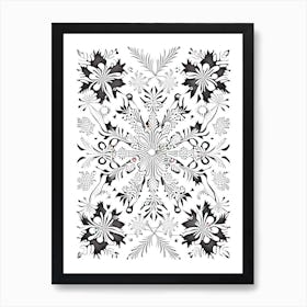 Pattern, Snowflakes, William Morris Inspired 1 Art Print
