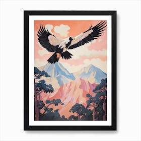 Vintage Japanese Inspired Bird Print California Condor 3 Art Print