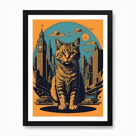 Cat In New York City Art Print