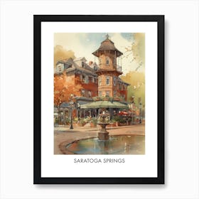 Saratoga Springs Watercolor 2travel Poster Art Print