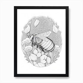 Hibernation Bee 3 William Morris Style Art Print