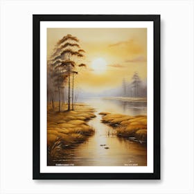 227.Golden sunset, USA. Art Print Art Print