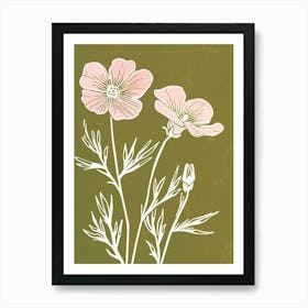 Pink & Green Wild Pansy 2 Art Print