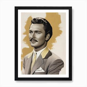 Errol Flynn Retro Collage Movies Art Print