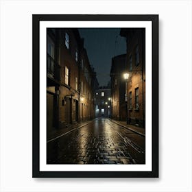 London Street At Night Art Print