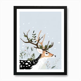 Christmas Deer 1 Art Print