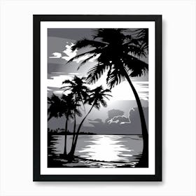 Sunset At The Beach Vector Art Print