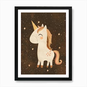 Muted Pastel Unicorn Portrait Kids Storybook 2 Art Print