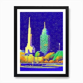 Omaha, City Us  Pointillism Art Print