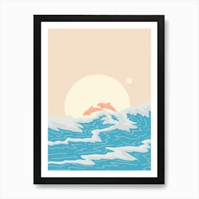 The Two Dolphins Art Print