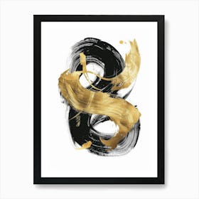 Gold And Black Letter S Canvas Print Art Print