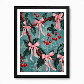 Cherry Pink Coquette 5 Pattern Art Print