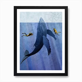 Scuba Whale Dive Art Print