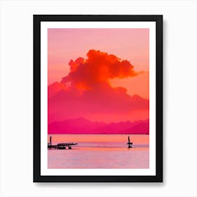 Gili Trawangan Beach, Indonesia Pink Beach Art Print