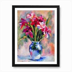 Amaryllis Matisse Style Flower Art Print