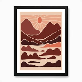 Sunset In The Mountains Art Print