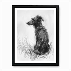  Redbone Dog Charcoal Line 2 Art Print