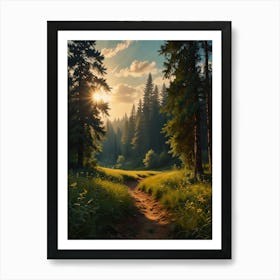 Sunset In The Forest 1 Art Print