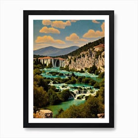 Krka National Park Croatia Vintage Poster Art Print