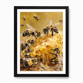 Andrena Bee Realism Illustration 14 Art Print