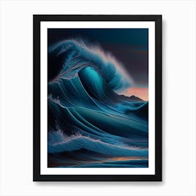 Waves Waterscape Crayon 1 Art Print