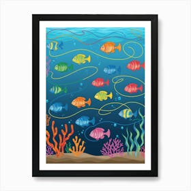 Colorful Fishes Under The Sea Art Print