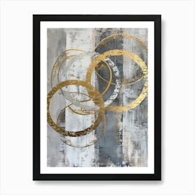 Gold Circles 12 Art Print