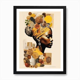 Afro Collage Portrait 7 Art Print