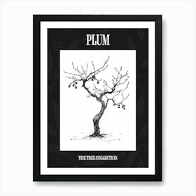 Plum Tree Pixel Illustration 3 Poster Art Print