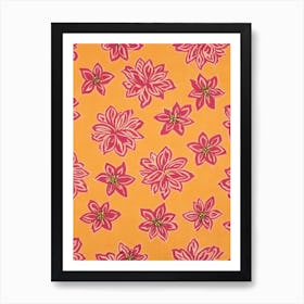 Gardenia Floral Print Retro Pattern 2 Flower Art Print