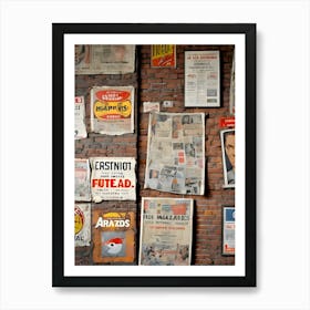 Old Newspaper Clippings Art Print