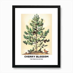 Cherry Blossom Tree Storybook Illustration 2 Poster Art Print