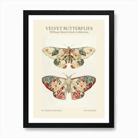 Velvet Butterflies Collection Butterfly Elegance William Morris Style 9 Art Print