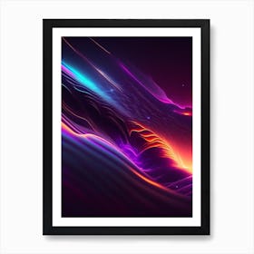 Cosmic Background Radiation Neon Nights Space Art Print