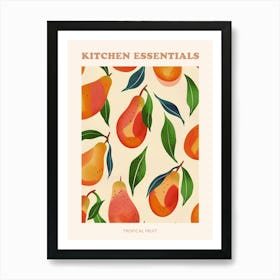 Tropical Fruit Pattern Illustration Poster 1 Art Print