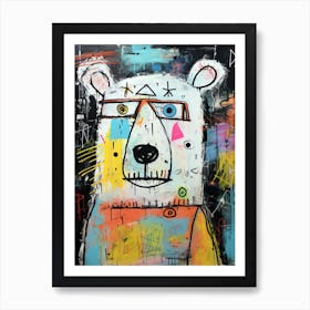 Bear 6 Basquiat style Art Print