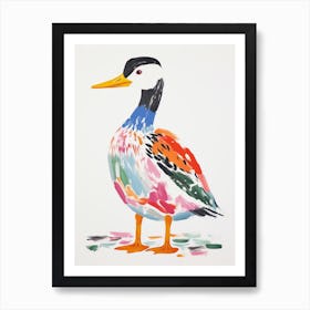 Colourful Bird Painting Grebe 3 Art Print