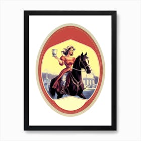 1950w Vintage Cowgirl Label 4 Art Print