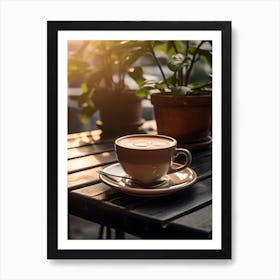 Coffee Cup On A Balcony Table Art Print