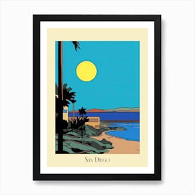 Poster Of Minimal Design Style Of San Diego California, Usa 2 Art Print